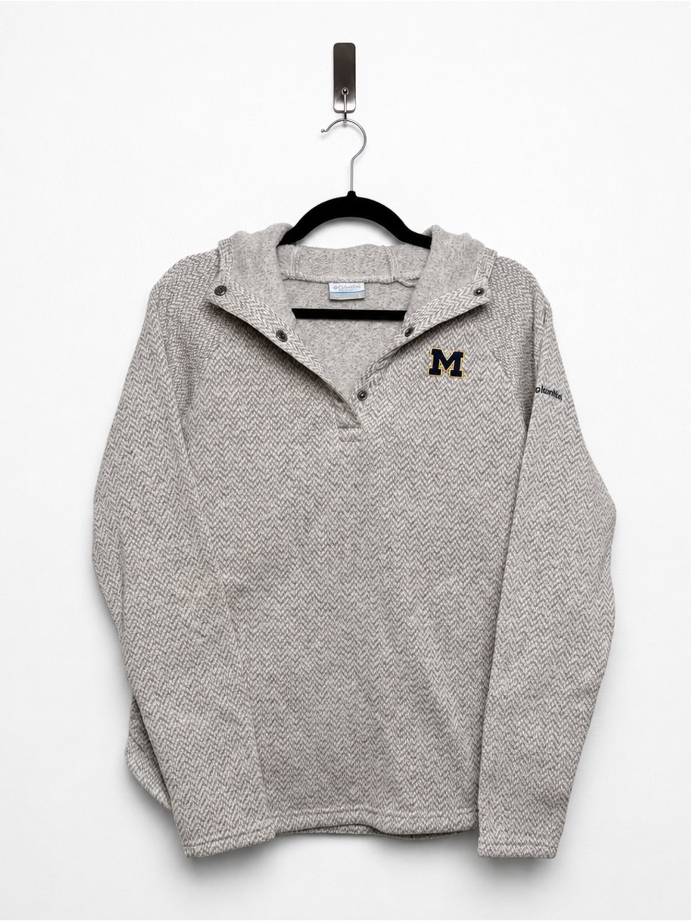 Women’s Michigan Columbia Hooded Quarter Snap Pullover - Size M
